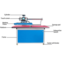 Presse à chaud pneumatique grand format entièrement automatique à double station 60x80cm pour l'impression textile sur T-shirts avec plateforme à aspiration