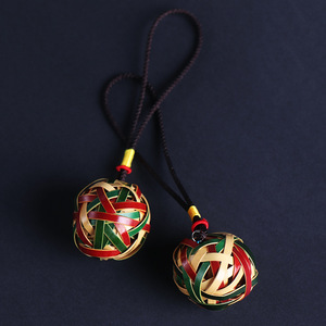 Bamboo Woven Colorful Ball <b>Wind</b> <b>Chime</b> Pendant 4cm Modern Simple Style Home Decor Bamboo Craft Supply - Product Image 1