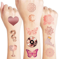 10 feuilles de tatouages temporaires imperméables à l'eau avec motifs de roses, de papillons, de chevaux et de mandalas pour femmes, hommes, adultes, accessoires de fête de rue