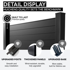 Clôture de jardin en aluminium de 6 pieds, modèle 3D, cadre horizontal, durable, revêtement poudré, treillis de jardin moderne, sécurité et intimité pour les balcons - Product Image 6