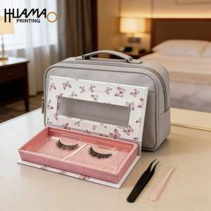 Boîte à cils vide, boîte rigide avec fenêtre transparente, couleur et logo personnalisés, emballage magnétique pour cils, pour le rangement de produits de beauté et de maquillage - Product Image 2