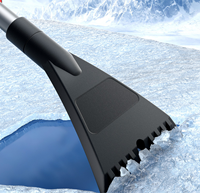 Grattoir extensible durable, brosse multifonctionnelle à poignée ergonomique pour dégivrage