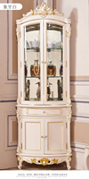 Armoire d'angle en bois massif de style européen haut de gamme pour salon avec design triangulaire et rangement - F020