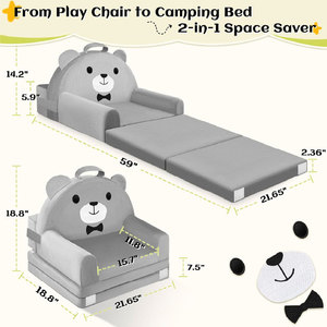 Giving Tree <b>Kids</b> Folding <b>Sofa</b> Chair 3 Layer Cartoon Design Foldable For Indoor Outdoor Use Age 3 And Above - Product Image 4