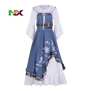Costume de <span class=keywords><strong>cosplay</strong></span> Cardcaptor <span class=keywords><strong>Sakura</strong></span>, robe décontractée bleue et blanche, costume de scène, costumes de personnages d'anime - Product Image 1