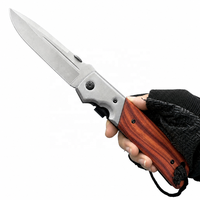 Couteau pliant multifonctionnel portable personnalisable en acier inoxydable 420J2, couteau de survie de poche pour le camping