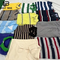 F11 kaus Polo barang bekas bermerek grosir kancing baju merk kerah saku baju Ukay