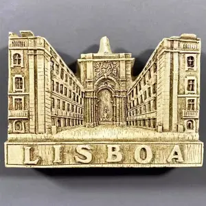 Imán de nevera personalizado LAGARVE FATIMA LISBOA, recuerdo de resina turística de Portugal, imán de nevera de poliresina 3D