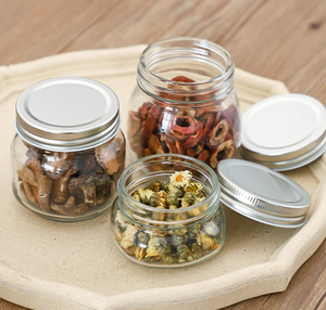 Diseño personalizado 5 oz 8 oz 12 oz 25oz de boca ancha tarro de vidrio Mason almacenamiento con tapa de metal para granos de café leche gelatina almacenamiento de alimentos - Product Image 5