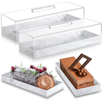 Boîte à pain en acrylique rectangulaire avec couvercle de présentation pour gâteaux, design assorti aux couleurs, pour la conservation des desserts et des toasts de boulangerie