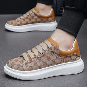 Zapatos informales de lona para hombre, calzado deportivo con aumento de altura interior, para caminar, Color sólido, punta redonda, novedad - Product Image 2