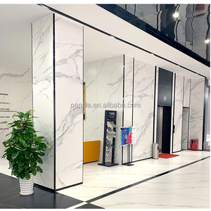 Krem büyük yer karosu 1200*2400Mm seramik parlak Calacatta taş mühendislik büyük beyaz porselen sinterlenmiş taş döşeme - Product Image 3