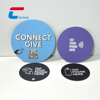 Logotipo de impresión personalizado código QR Iglesia Nfc etiqueta Dia100mm Nfc grifo etiqueta NTAG213 programado Pvc Nfc etiqueta pegatina para iglesias y asientos
