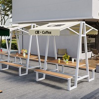 Combinaison de chaise de table carrée pour l'extérieur, pour le jardin, la cour, le thé au lait, les loisirs et les repas.