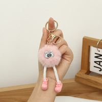 Porte-clés pendentif mignon coréen en peluche et fourrure, rembourré en coton PP, en alliage doux et plastique, cadeau pour sac d'école, briquettes uniques, petit charbon de bois pour voiture