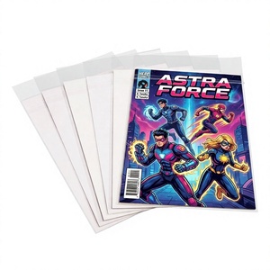JIN OU Lot de 100 pochettes et cartes pour bandes dessinées, couleur argent, Modern Age 42 PT. Planches de support épaisses et sacs en Mylar refermables - Product Image 6
