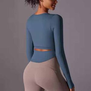 Top de Yoga de Manga Larga para Mujer, Diseño Nuevo, Fabricante, Logotipo Personalizado, Ropa de Gimnasio, Agradable al Tacto - Product Image 6