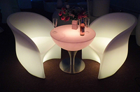 Table basse LED 22 cm sans fil avec télécommande, étanche, pour la maison, le bord de piscine, le camping, 8-12h d'autonomie, KTV