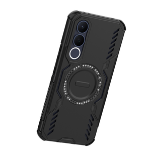 Étui de téléphone portable magnétique pour VIVO <span class=keywords><strong>S2</strong></span>/T5e/T5 Lite/X300 <span class=keywords><strong>FE</strong></span>/T5 Pro, design avec trous, PC+TPU, protection antichoc avec airbag - Product Image 5