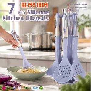 New Design 7 Pieces Kitchen Cooking Utensils Non-Stick <b>Silicone</b> Cooking Utensils Set Kitchen <b>Tools</b> for Home - Product Image 6