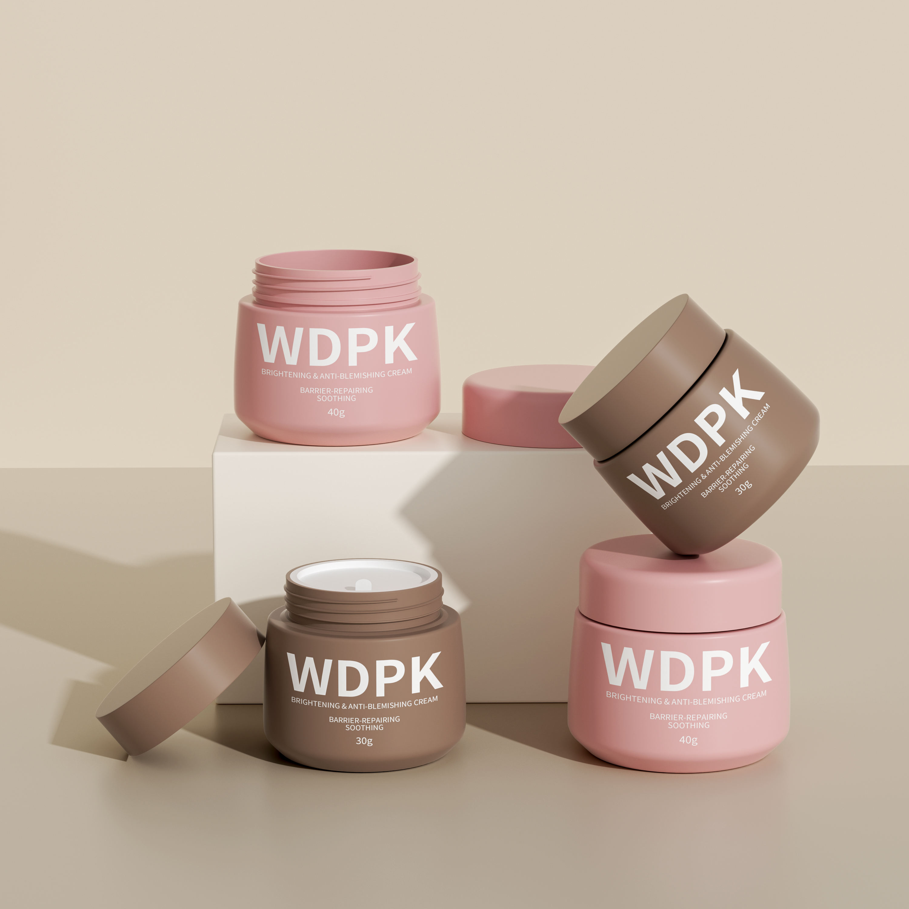 Pot blanc avec couvercle