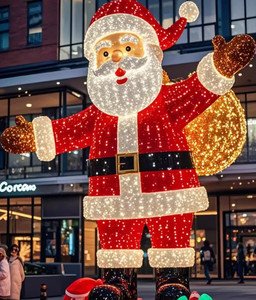 Lumières décoratives 3D en fibre de verre imperméables pour extérieur, motif Père Noël, pour Noël, rue et jardin, indice de protection IP65, pour parc/jardin - Product Image 1