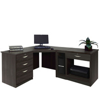 Bureau d'étudiant moderne en bois pour la maison, l'école, ordinateur de chambre à coucher convertible avec serrure à tiroir, bureau d'étude élégant