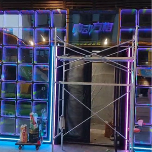 Custom 3D Logo Infinity <b>Mirror</b> Sign 50*50 Square RGB <b>Wall</b> Mount Multi Colors Neon Lighting Hotels Offices Decoration - Product Image 6