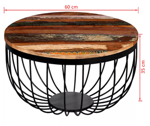 Indian Rustic Design Solid Recycled Wood Metal Coffee Table Traditional Antique Living Room Furniture Wholesale <b>Prices</b> ANIL - Product Image 5