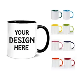 JLY Venda Quente Personalizado Colorido Dentro Mão grip Forma Em Branco Caneca Impresso Sublimação Revestido Caneca De Cerâmica Com Preço Competitivo