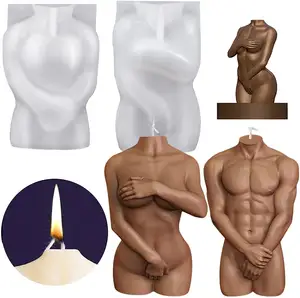 Molde de silicone em forma de corpo 3d, molde para mulheres e homens, forma de corpo, vela, arte corporal, feminino, masculino, pingentes, artesanato