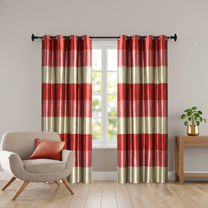 Cortinas a Cuadros Rojas y Beige con Ojales para Sala de Estar, Estilo Moderno Rústico, Cortinas Largas para Ventana - Product Image 6
