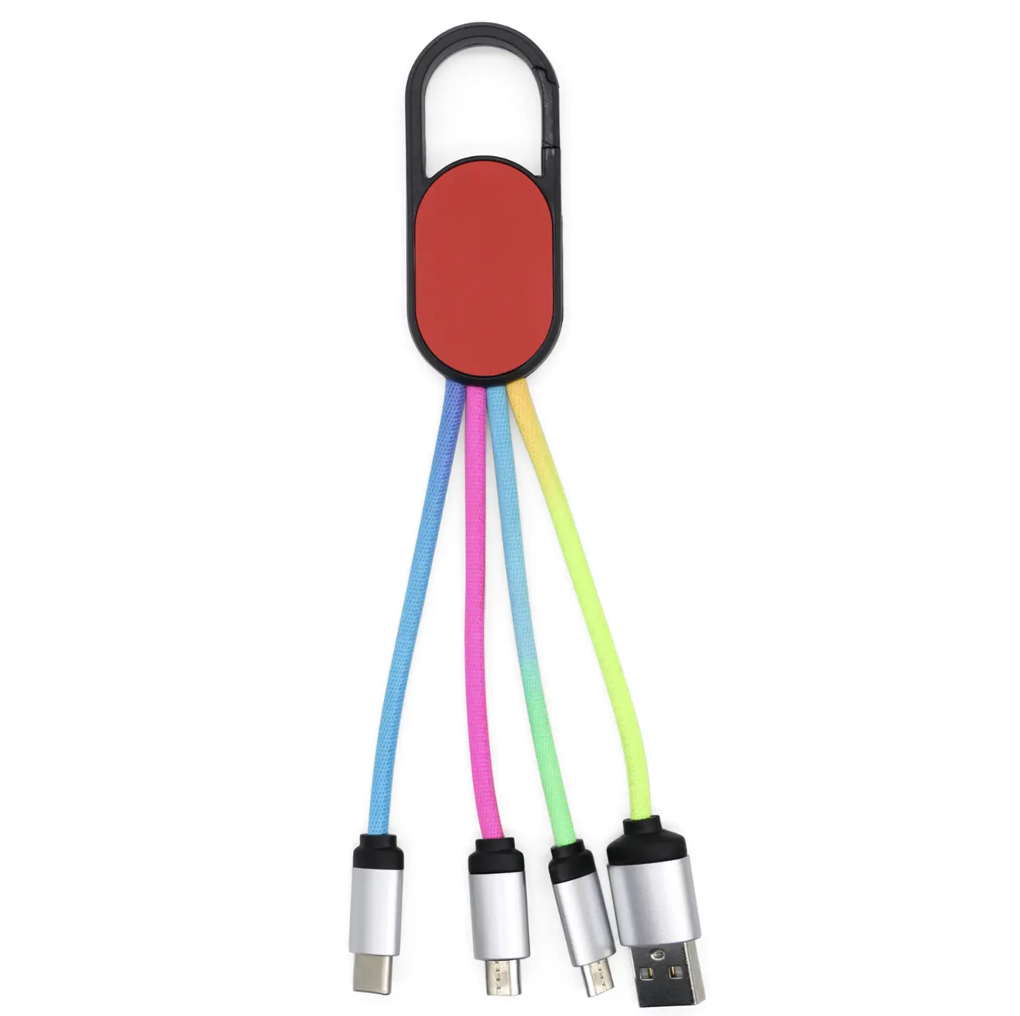 Individuelles Licht-Logo Multi-Handy-Ladegerät schnelles Aufladen Nylon universell USB 3 in 1 led aufleuchten Logo-Kabel für Werbegeschenke