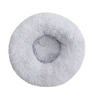 New Arriver Soft Luxus Plüsch rosa grau weiß Haustier Kissen Runde Katze Hunde bett - Product Image 3