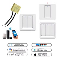 Pour Tuya Smart Life Double pôle intelligent 10A condensateur neutre maison appareils électriques bouton poussoir applique murale automatisation Zigbee
