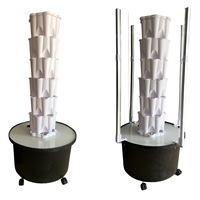 Tour hydroponique/aéroponique verticale personnalisable à 4 à 10 niveaux avec lumière LED à spectre complet en option pour la culture d'herbes à domicile ou en classe