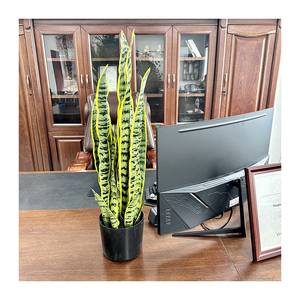 Planta Artificial de <span class=keywords><strong>Sansevieria</strong></span> en Maceta Negra de Plástico, Bonsái Decorativo para Jardín, Gran Venta - Product Image 3
