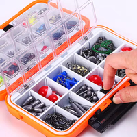 Kit d'accessoires de pêche SKM 343 pièces, boîte à pêche combinée avec matériaux en métal et PP, portable pour la pêche en lac et en rivière