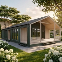 Maison modulaire pliable de 20 pieds, maisons préfabriquées compactes, système de vie complet, design extensible, plomberie intégrée