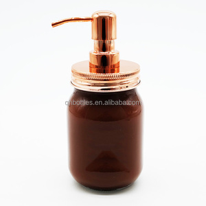 Frascos de Vidro Transparentes de Boca Larga 480ml para Armazenamento com Logo e Bomba para Sabão Líquido - Product Image 1