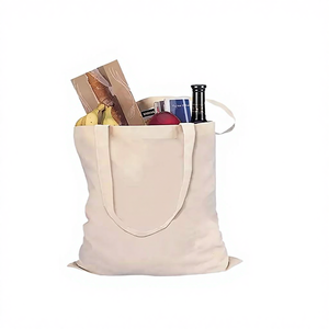 Bolsa de Mano Grande de Lona de Algodón Ecológica, con Logotipo Personalizado Impreso, Reutilizable, Lisa, para Compras, Uso Diario Informal - Product Image 2