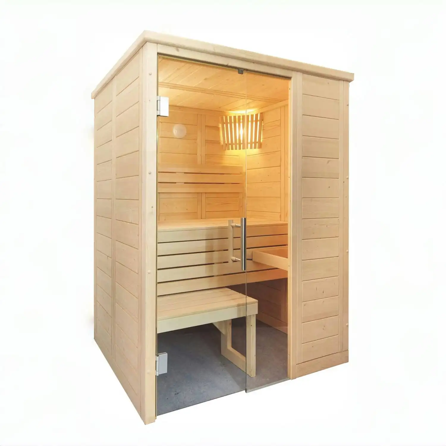 Far Infrared Custom Steam Combined Sauna Bath Wooden Room Glass Door For Fat People