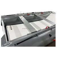Bateau pneumatique catamaran gonflable sportif et stable à haute pression avec plancher en drop stitch de 13,1 pieds, mini-bateau pneumatique bleu