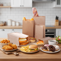 Pochette en papier kraft résistant à l'huile, sac à collation anti-graisse pour poulet frit, aliments cuits au four, à emporter