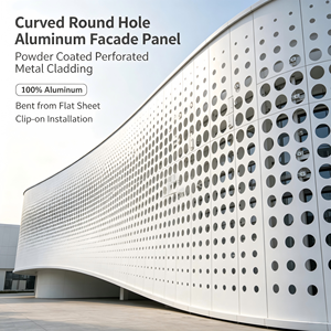 Panel de Pared Cortina de Aluminio Perforado con Recubrimiento en Polvo, Revestimiento de Fachada Resistente a la Intemperie, Fácil Instalación con Clips para Construcción - Product Image 5