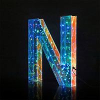 Fiesta TOP Ventas calientes Grandes Led Acrílico Flash Letras 3D Acrílico Luminoso Blanco Azul Verde Rojo Letrero de neón Luces LED Signo Favor DJ