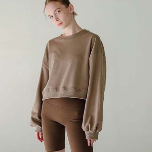Aoyema High Quality <strong>Bubble</strong> Puff Oversized Women Pullover Short Crop <strong>Top</strong> Sweatshirts Jumper Drop Shoulder Crewneck Long Sleeves - Product Image 3