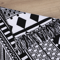 Tapis de salle de bain Boho 2 'x 3', tapis Boho tissé 100% pour chambre à coucher tapis bohème noir et blanc tapis de bain