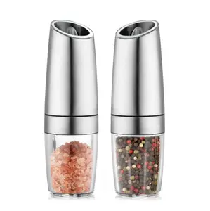 Stainless Steel Grinding Machine Mill Spice Battery Set Mill Automatic Gravity Electric Salt and Pepper Grinder of 2 in 1