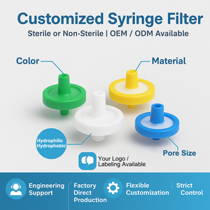 Nhà máy cung cấp PP/PES/nylon/<span class=keywords><strong>pvdf</strong></span>/PTFE/MCA/Ca ống tiêm Lọc 0.22M/0.45m Kích thước lỗ chân lông phù hợp tốc độ dòng chảy OEM tùy biến - Product Image 2